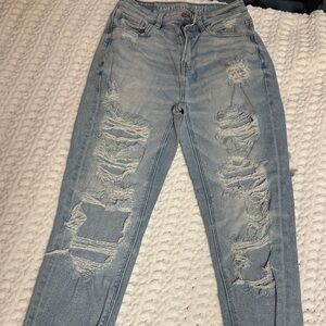 American Eagle Outfitters Women's Ripped Light Blue Jeans